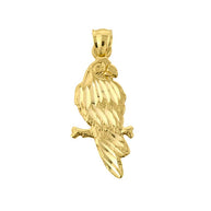 Solid Gold Parrot Pendant Necklace (Available In Yellow/Rose/White Gold)