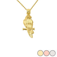 Solid Gold Parrot Pendant Necklace (Available In Yellow/Rose/White Gold)
