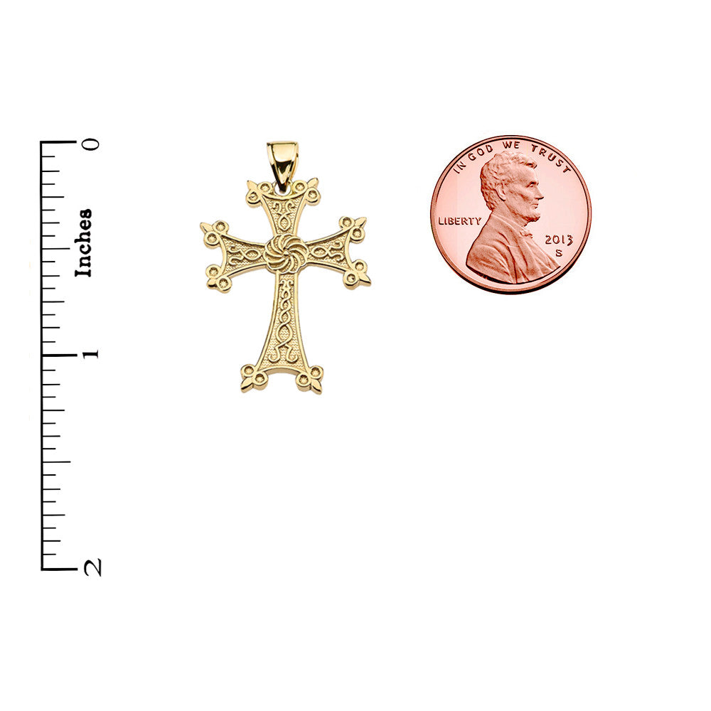 Solid Gold Eternity Armenian Cross 