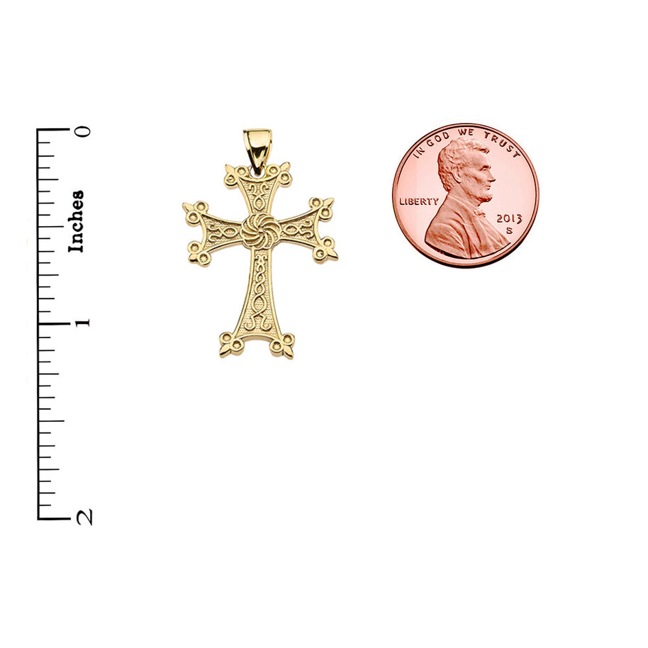 Solid Gold Eternity Armenian Cross 