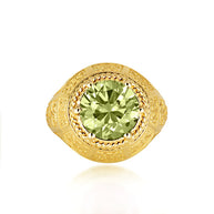 Gold Irish Celtic Trinity Knot Gemstone Rope Ring (Available in Yellow/Rose/White Gold)