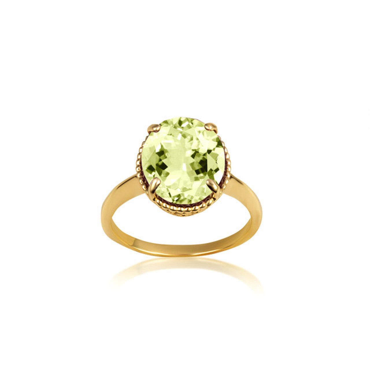 Gold Classic Roped Gemstone Love Ring (Available in Yellow/Rose/White Gold)