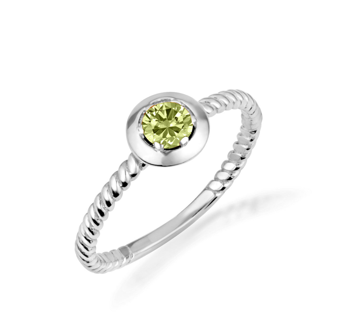 .925 Sterling Silver Custom Lab Created Birthstone Rope Ring