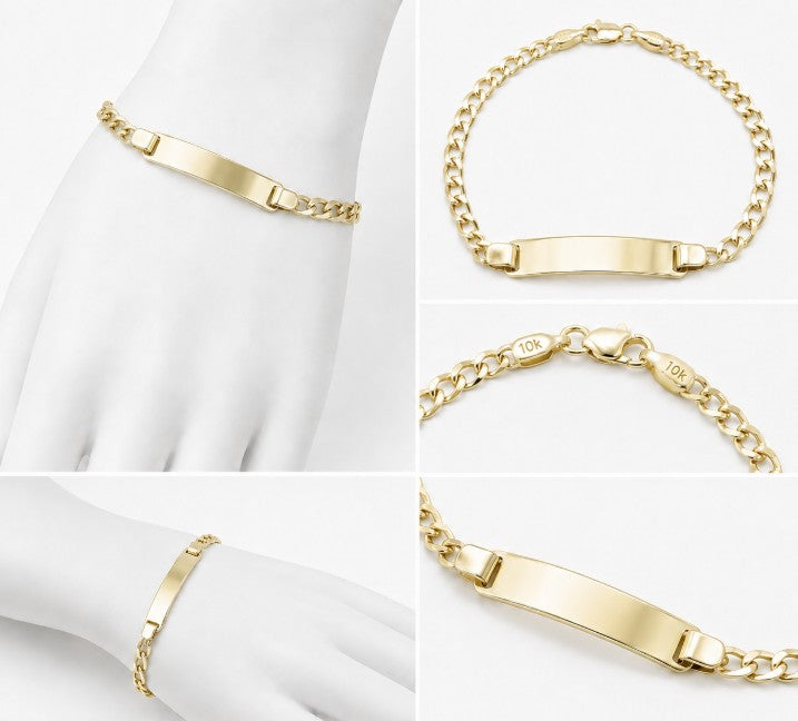 10K Yellow Gold Cuban ID Bracelet