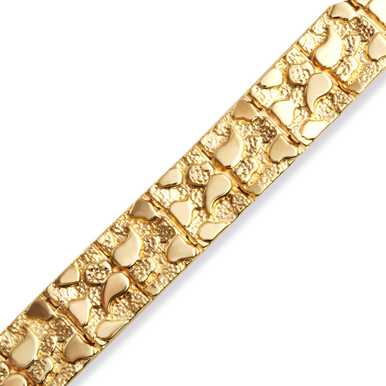 Solid Gold Heavy Nugget Bracelet (Available in Small/Large & Yellow/Rose/White Gold)
