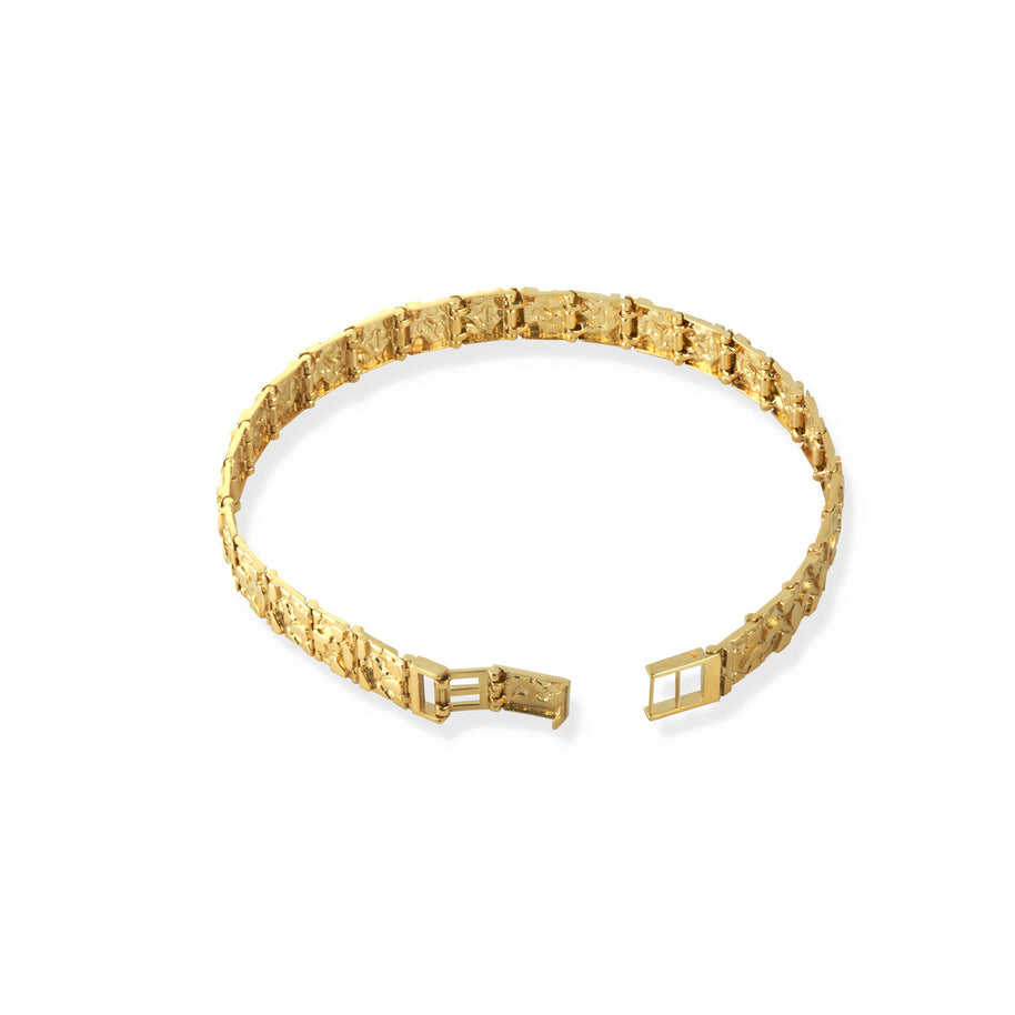 Solid Gold Heavy Nugget Bracelet (Available in Small/Large & Yellow/Rose/White Gold)