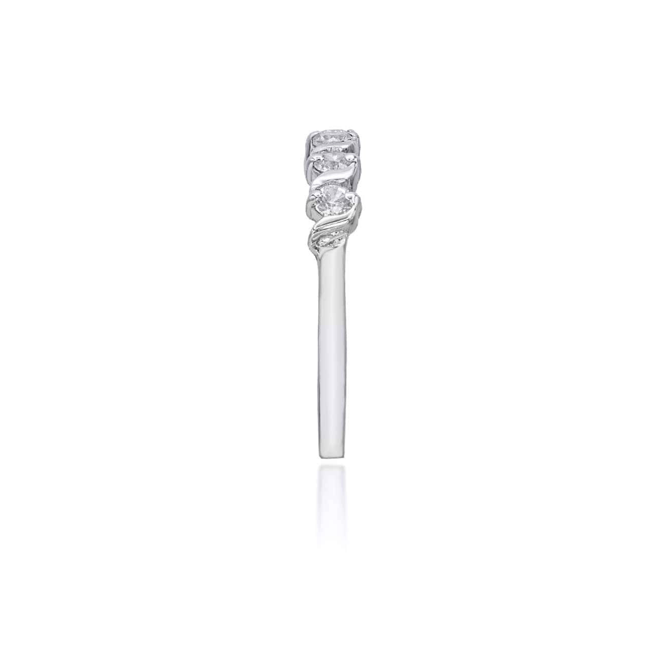 .925 Sterling Silver Multi Stone CZ Eternity Band Ring