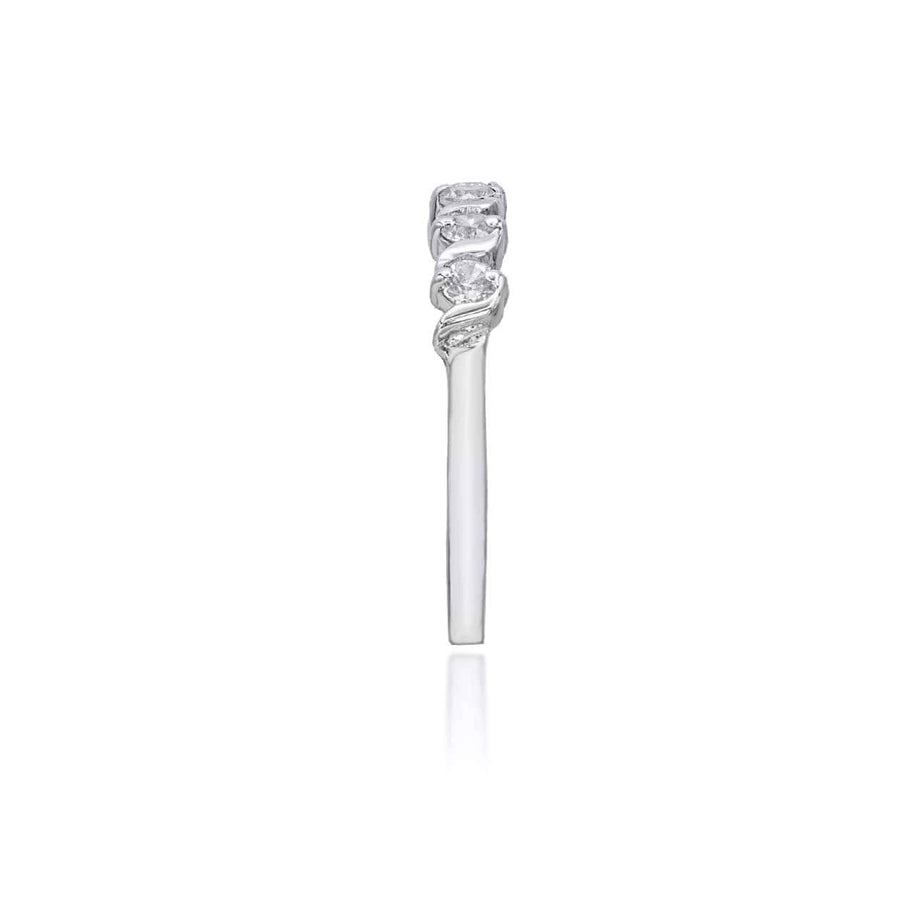 .925 Sterling Silver Multi Stone CZ Eternity Band Ring