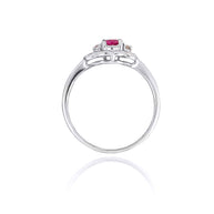 .925 Sterling Silver Personalized Birthstone Double Heart CZ Love Ring