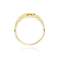 Gold Twisted Oval Engravable Signet Ring (Available in Yellow/Rose/White Gold)