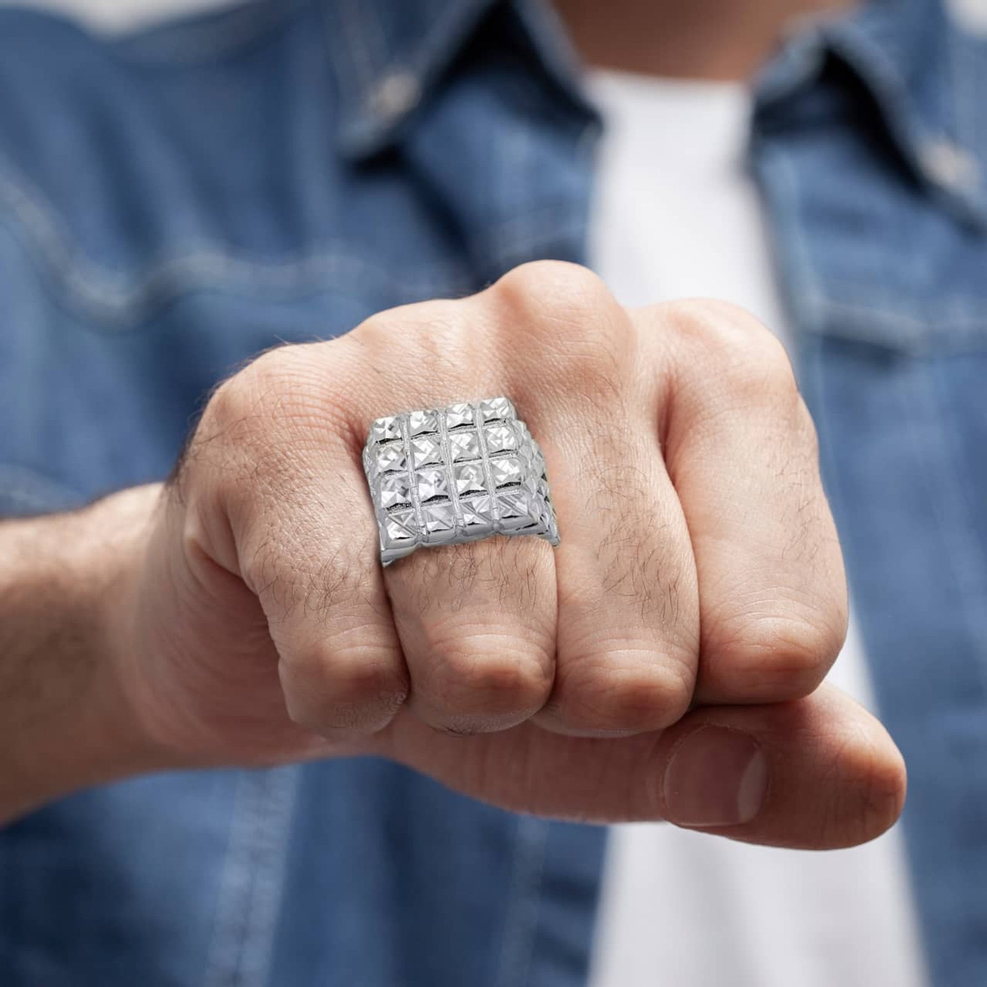 Silver Nugget Statement Ring