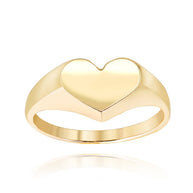 Yellow Gold Engravable Heart Signet Ring