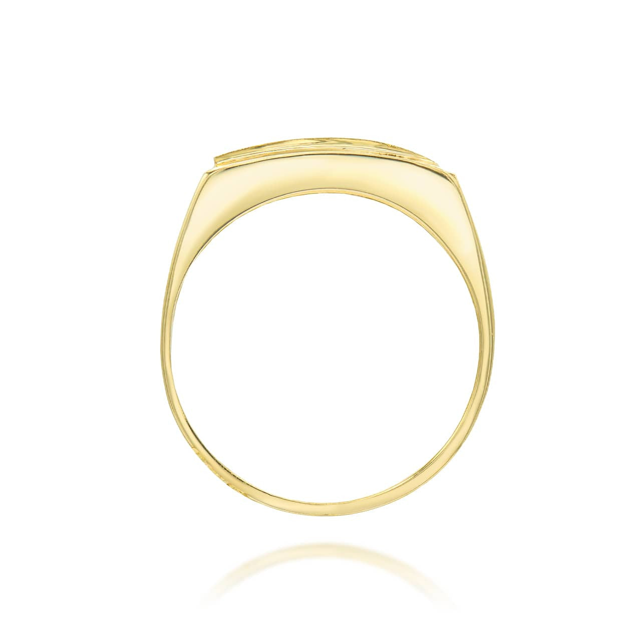 Gold Engravable Rectangular Signet Ring (Available in Yellow/Rose/White Gold)
