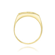 Gold Engravable Rectangular Signet Ring (Available in Yellow/Rose/White Gold)