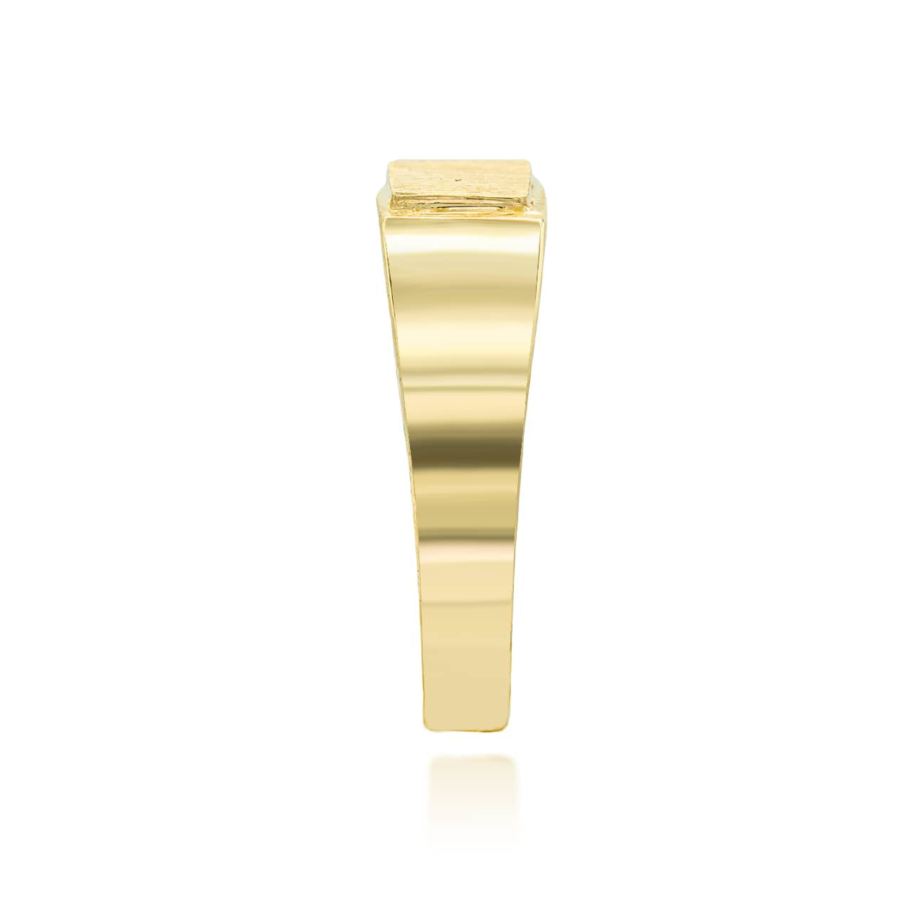 Gold Engravable Rectangular Signet Ring (Available in Yellow/Rose/White Gold)