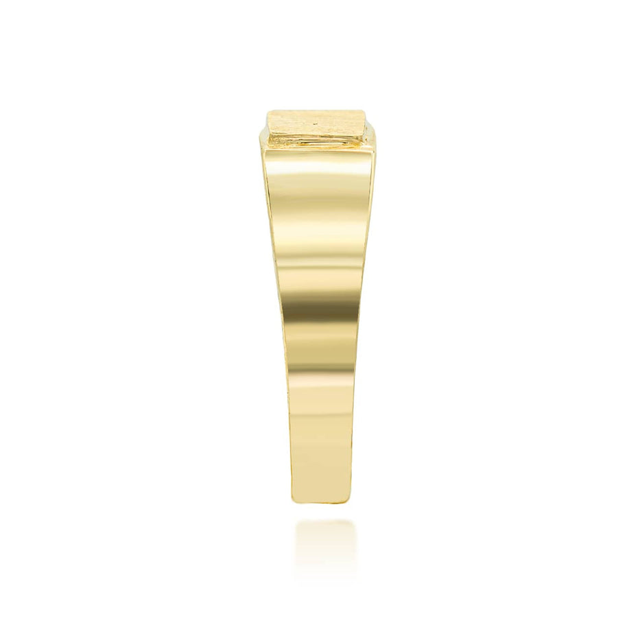 Gold Engravable Rectangular Signet Ring (Available in Yellow/Rose/White Gold)