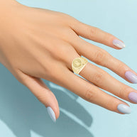 Gold Religious Our Lady of Guadalupe Patroness of Unconditional Love and Protection Statement Ring (Available in Yellow/Rose/White Gold)