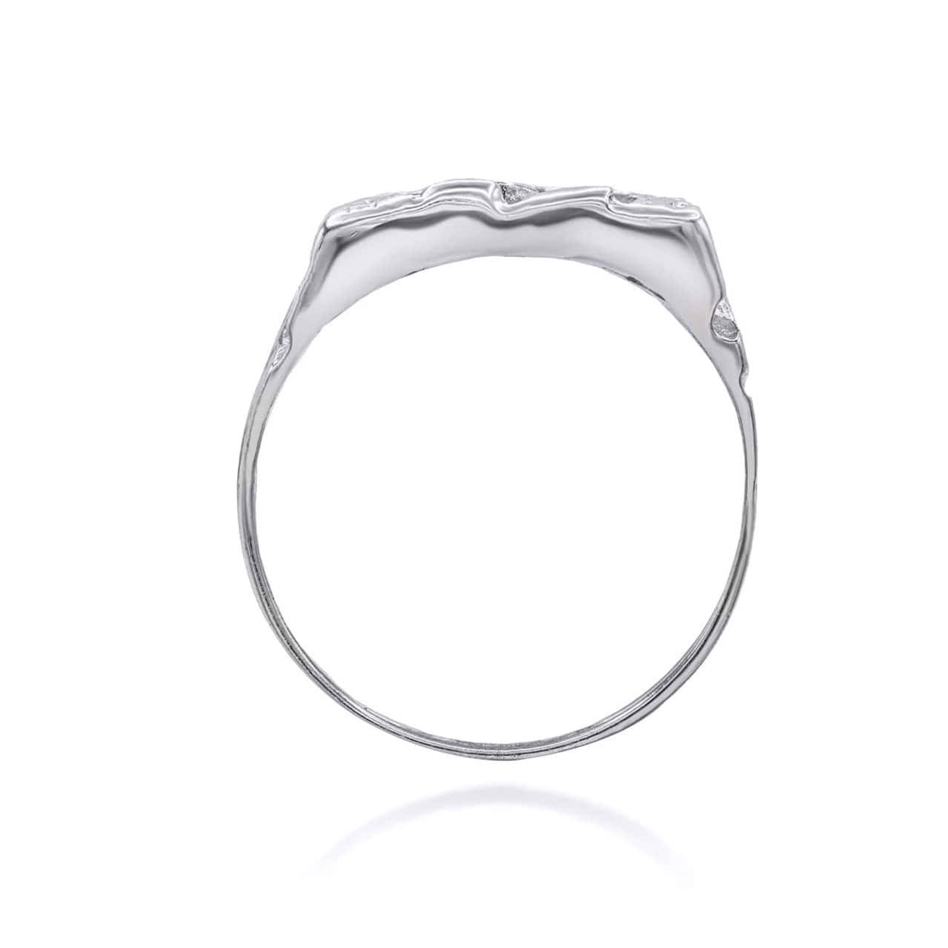 .925 Sterling Silver Nugget Men's Ring