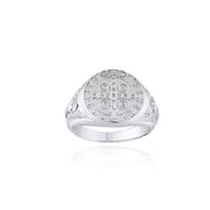 Gold Religious Patron Saint Benedict Cross Medal Signet Ring (Available in Yellow/Rose/White Gold)