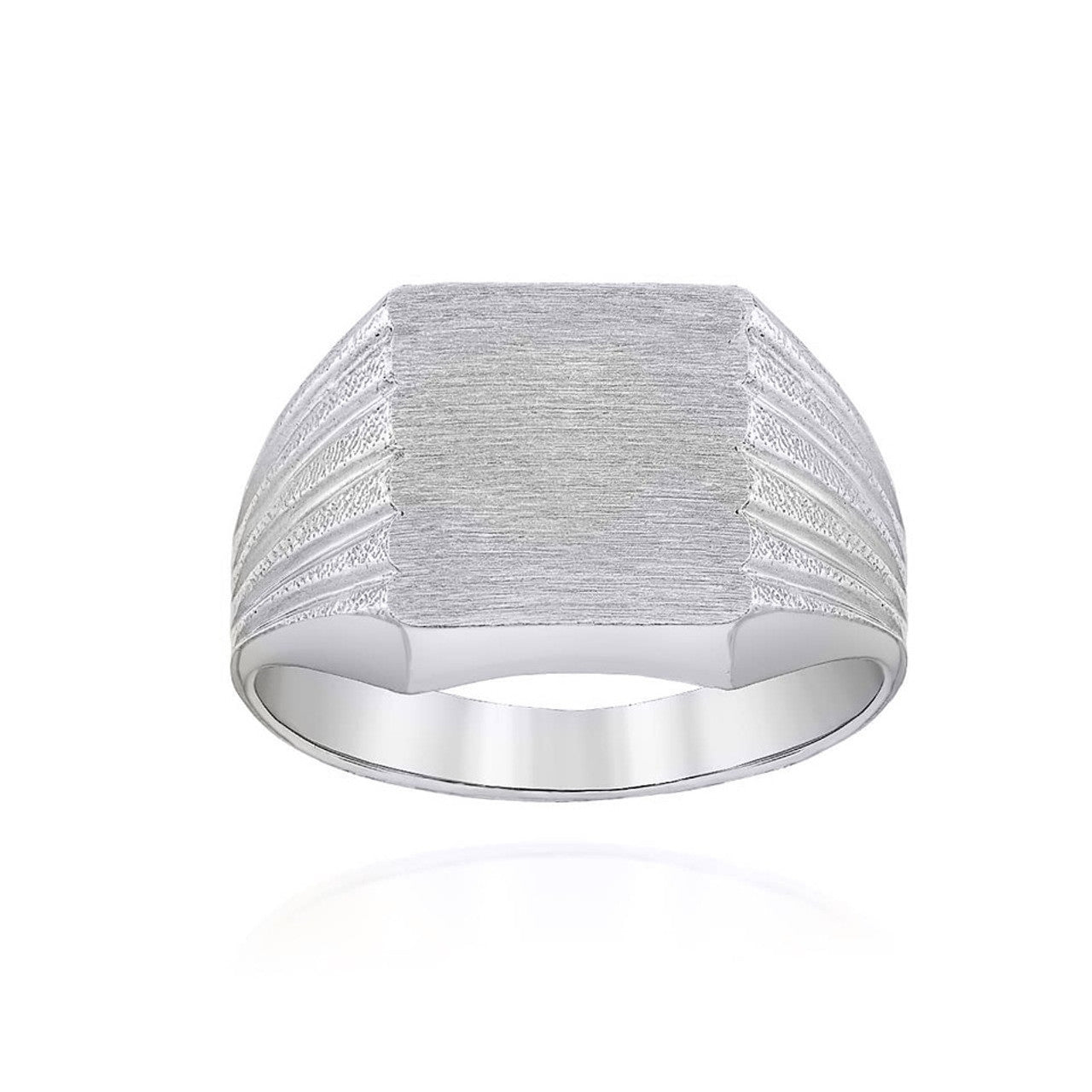 Gold Square Engravable Signet Ring (Available in Yellow/Rose/White Gold)