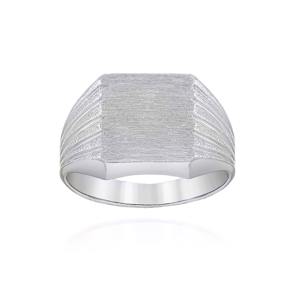 Gold Square Engravable Signet Ring (Available in Yellow/Rose/White Gold)