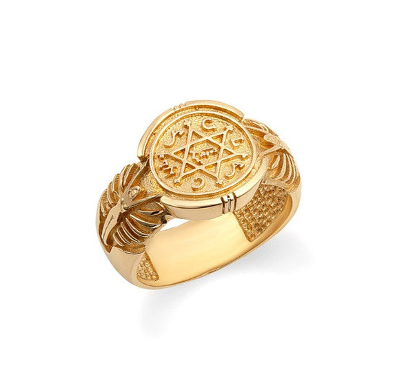 Gold Seal of King Solomon Jewish Star of David Signet Ring (Available in Yellow/Rose/White Gold)