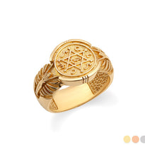 Gold Seal of King Solomon Jewish Star of David Signet Ring (Available in Yellow/Rose/White Gold)