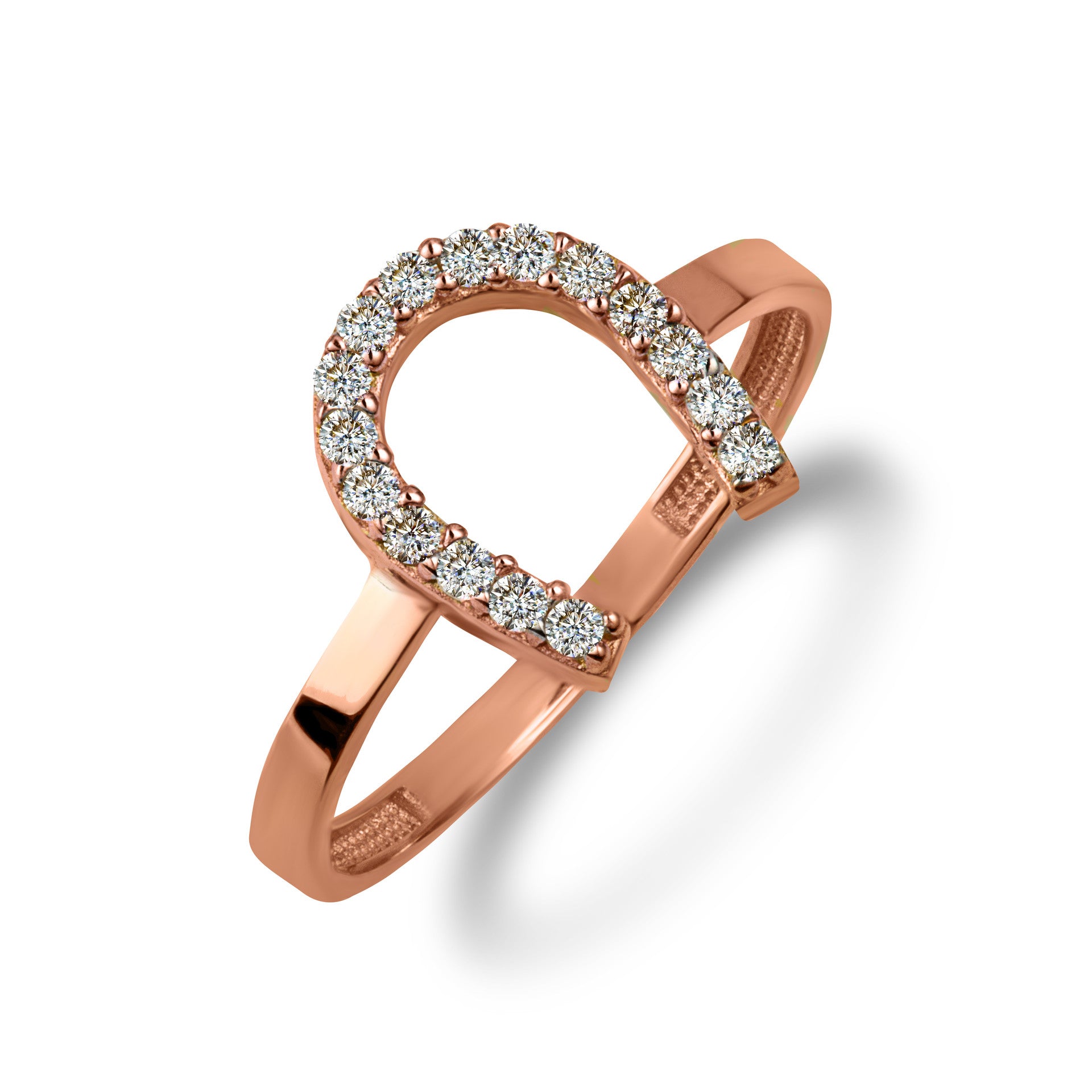 Gold Diamond Horseshoe Lucky Ring (Available in Yellow/Rose/White Gold)