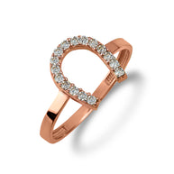 Gold Diamond Horseshoe Lucky Ring (Available in Yellow/Rose/White Gold)
