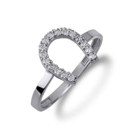 Gold Diamond Horseshoe Lucky Ring (Available in Yellow/Rose/White Gold)