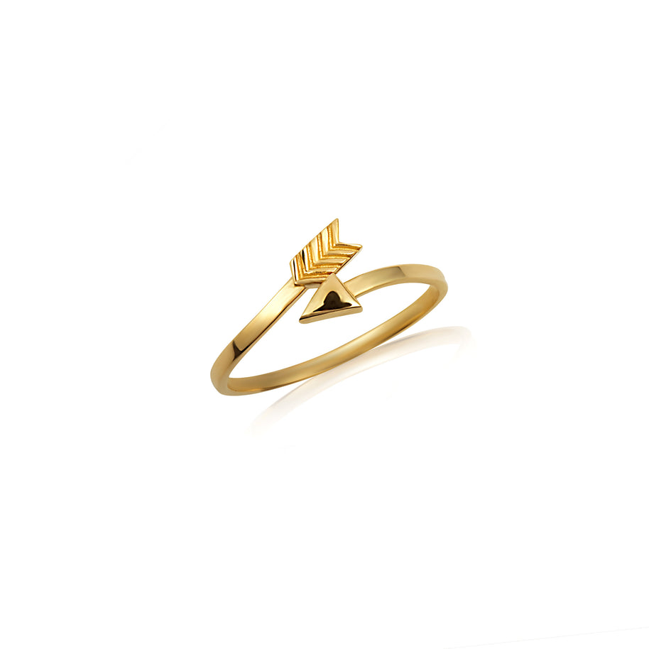Gold Arrow Head Band Ring (Available in Yellow/Rose/White Gold)