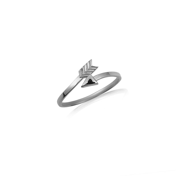 .925 Sterling Silver Arrow Head Band Ring