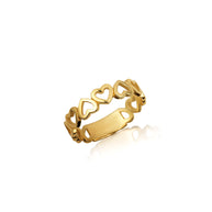 Gold Heart Band Ring (Available in Yellow/Rose/White Gold)