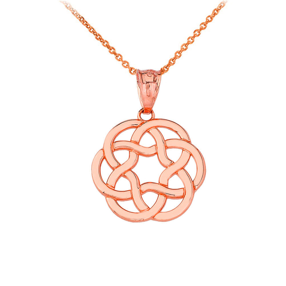 Gold Irish Celtic Trinity Knot Pendant Necklace (Available in Yellow/Rose/White Gold)