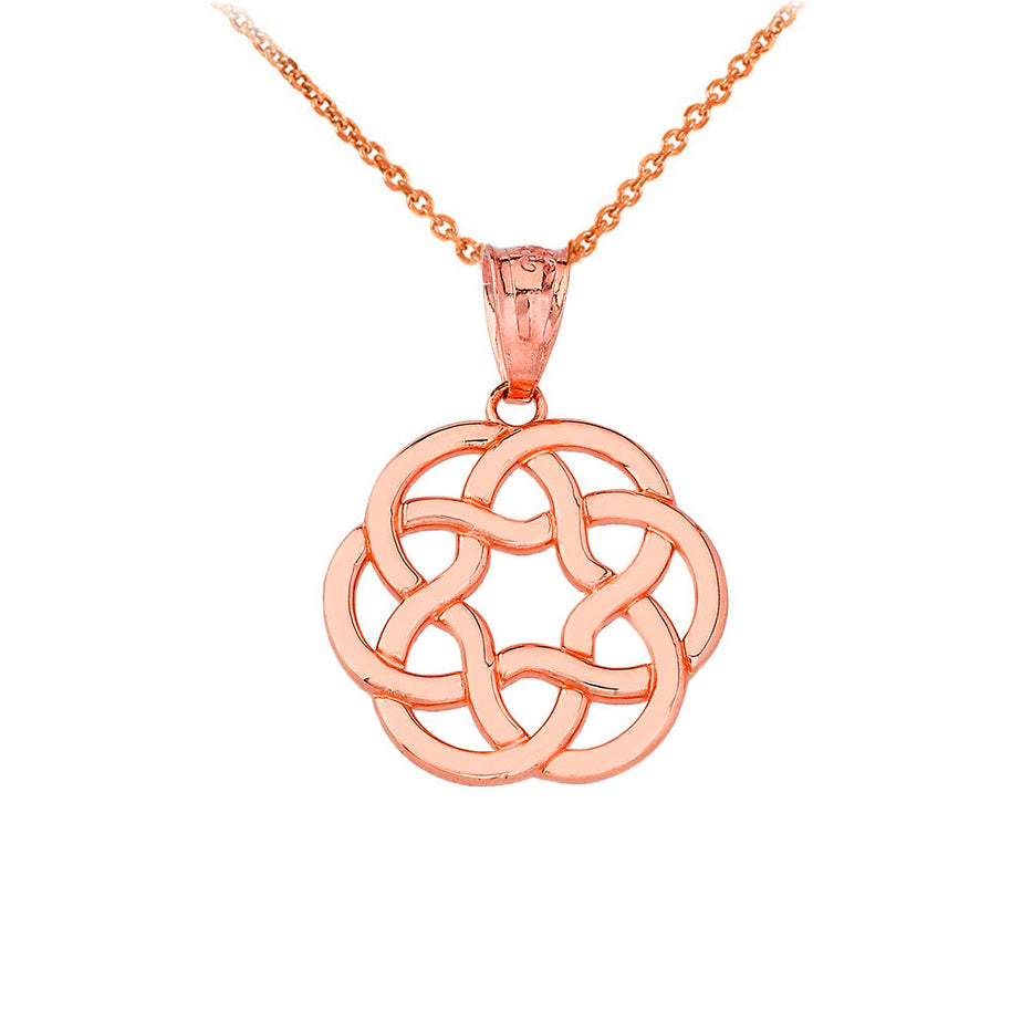 Gold Irish Celtic Trinity Knot Pendant Necklace (Available in Yellow/Rose/White Gold)