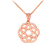 Gold Irish Celtic Trinity Knot Pendant Necklace (Available in Yellow/Rose/White Gold)