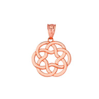 Gold Irish Celtic Trinity Knot Pendant Necklace (Available in Yellow/Rose/White Gold)