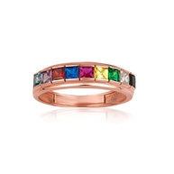 Gold Multi-Color Birthstone Band Ring (Available in Yellow/Rose/White Gold)