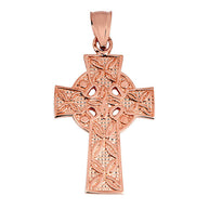 Gold Celtic Knot Charm Triquetra Pendant Necklace(Available in Yellow/Rose/White Gold)