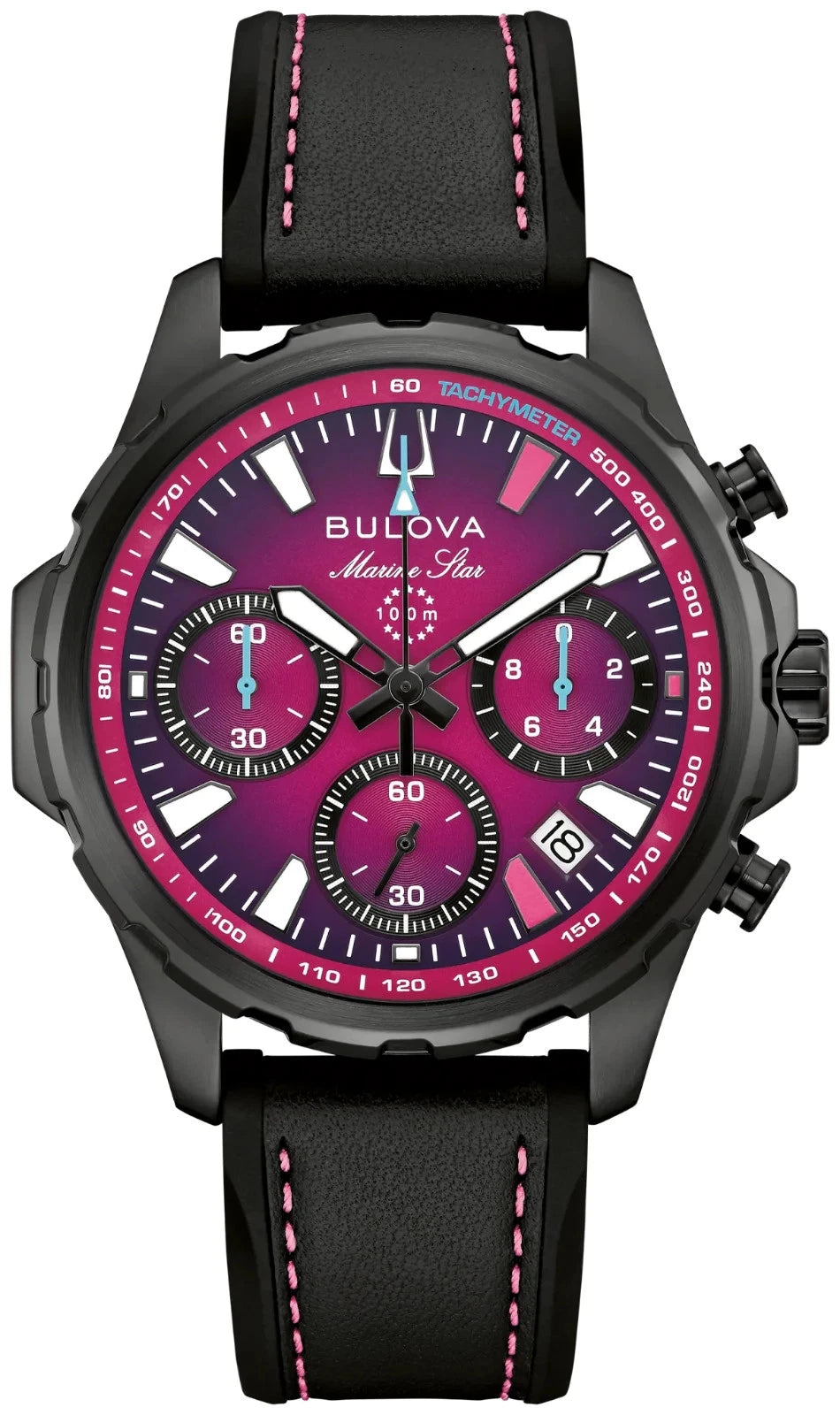 98B476 Bulova Marine Star E1 Team Miami Quartz Chronograph Blue Dial Stainless Steel Men's Watch