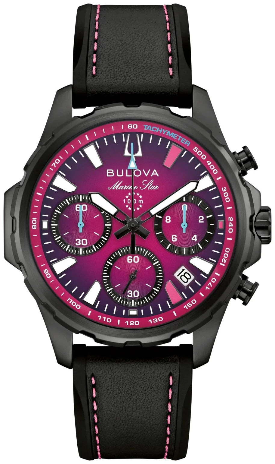 98B476 Bulova Marine Star E1 Team Miami Quartz Chronograph Blue Dial Stainless Steel Men's Watch