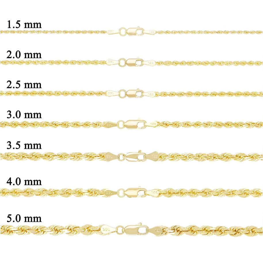 14K Yellow Gold Rope Chain