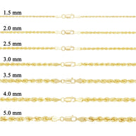 14K Yellow Gold Rope Chain
