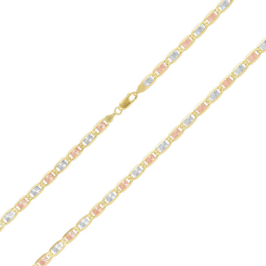 10K Gold Trio Color Valentino Chain