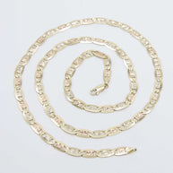 14K Gold Tri Color Valentino Chain