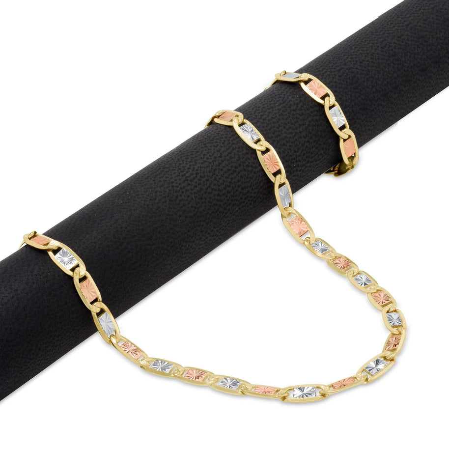 10K Gold Trio Color Valentino Chain
