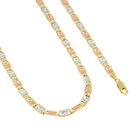 14K Gold Tri Color Valentino Chain