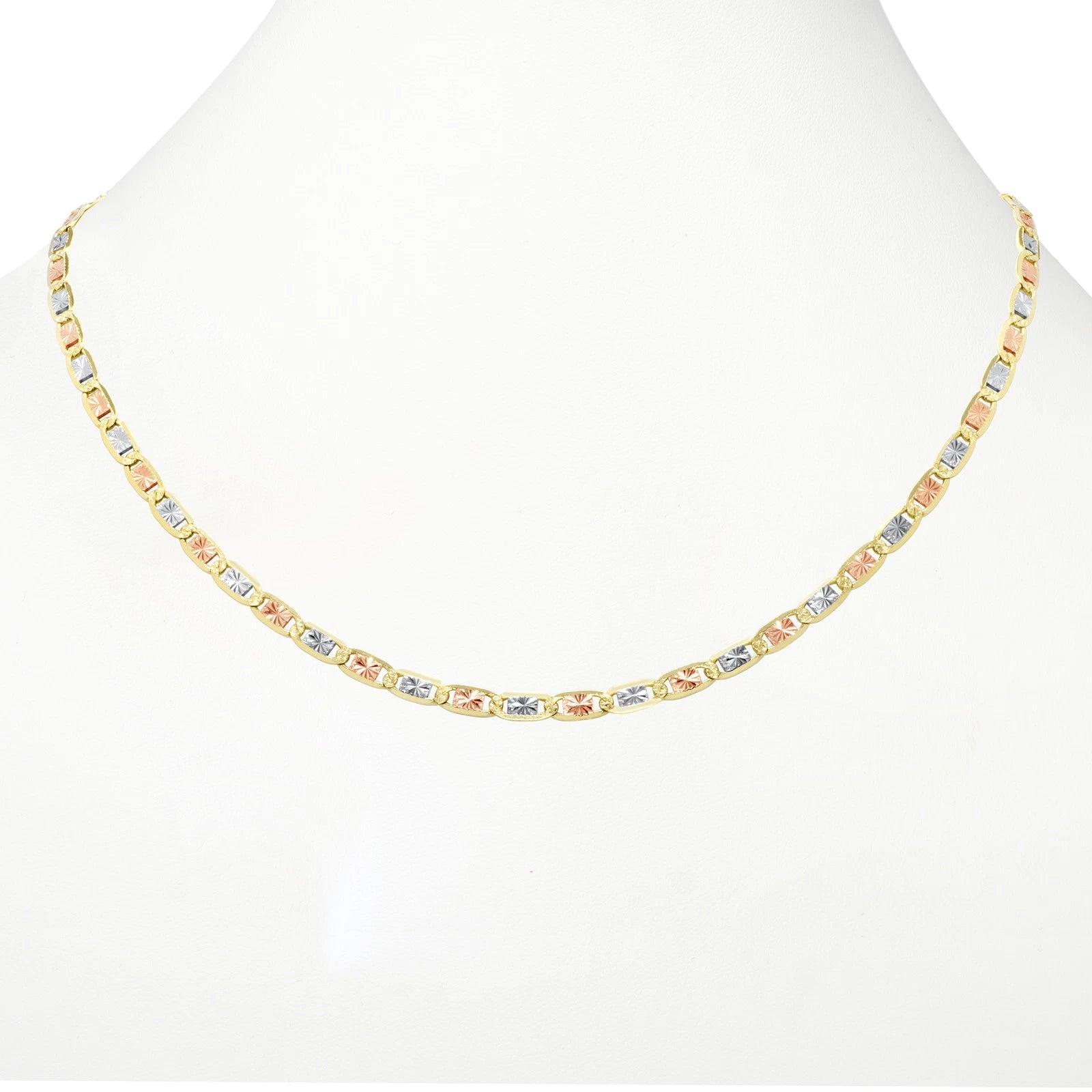 14K Gold Tri Color Valentino Chain
