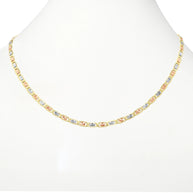 14K Gold Tri Color Valentino Chain