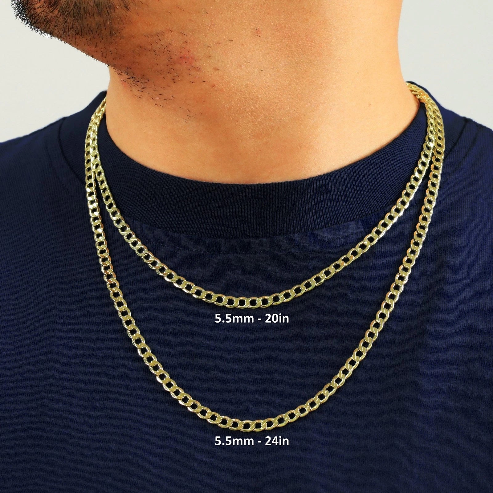 10K Yellow Gold Curb Cuban Chain